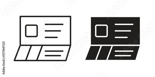 Bankbook icon vector modern flat and stroke designs