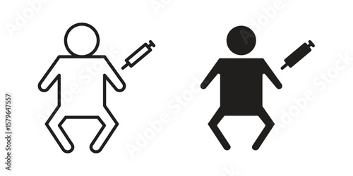 Baby Vaccination icon vector modern flat and stroke designs