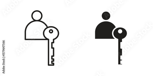 Authentication icon vector modern flat and stroke designs