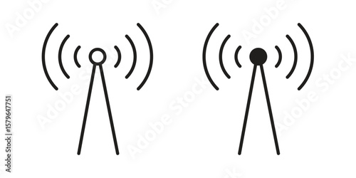 Antenna icon vector modern flat and stroke designs