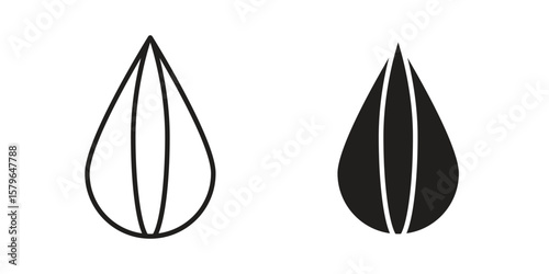 Almond icon vector modern flat and stroke designs