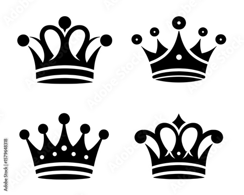 Four crowns with a joker on the top of the left one
