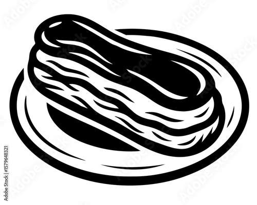 A plate with a pastry on it