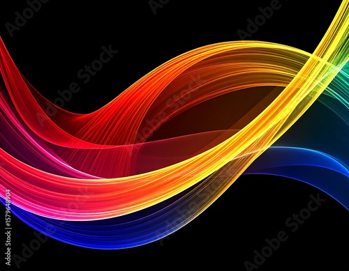 Abstract vibrant swirling rainbow