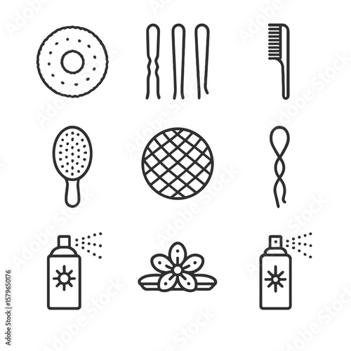 Maker tool teasing spray styling strong icon vector hold comb flexible hair