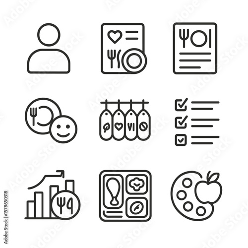 Chart template vector icons meal custom icon food color personalized list preference