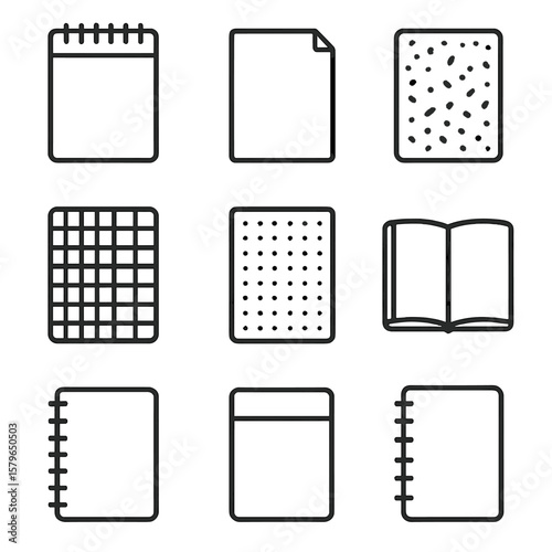 Bound pad cover icons icon dot grid sketch paper surface sketchbook sketching