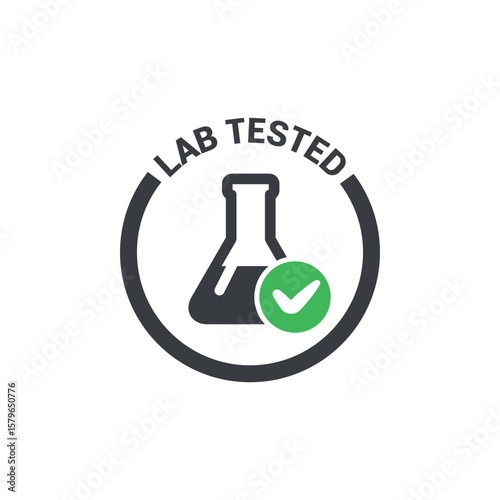 Laboratory tested label design vector, passed laboratory research.