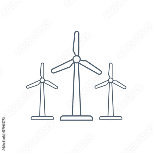 A minimalist wind turbine vector icon for renewable energy