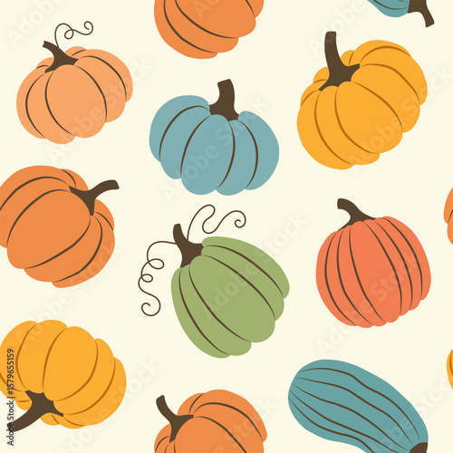 halloween pumpkin seamless pattern ,vector illustration.