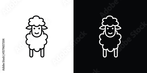 Fotografie Sheep icon in trendy stroke liner style
