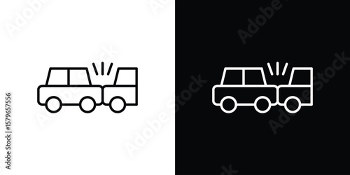 Rear end collision icon in trendy stroke liner style. Set of Website icon vector.