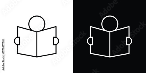 Reading icon in trendy stroke liner style. Set of Website icon vector.