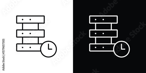 Real time data icon in trendy stroke liner style. Set of Website icon vector.
