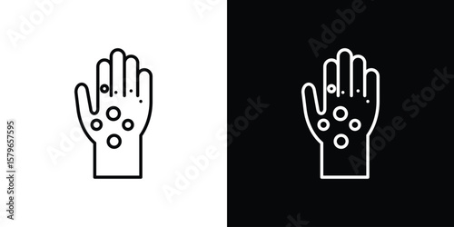 Rash hand icon in trendy stroke liner style. Set of Website icon vector.