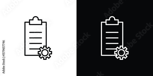 Project management icon in trendy stroke liner style. Set of Website icon vector.