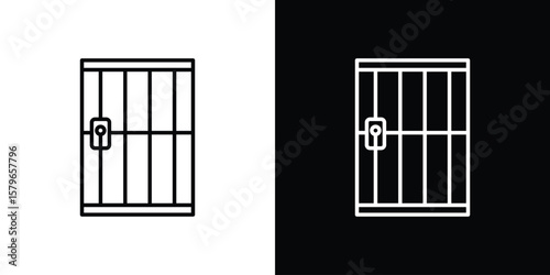 Prison icon in trendy stroke liner style. Set of Website icon vector.