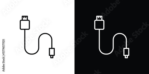 Phone cable icon in trendy stroke liner style. Set of Website icon vector.