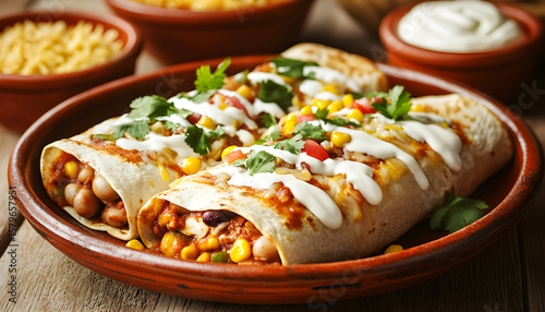 Wallpaper Mural Enchiladas close up. Food concept Torontodigital.ca