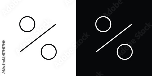 Percent icon in trendy stroke liner style. Set of Website icon vector.