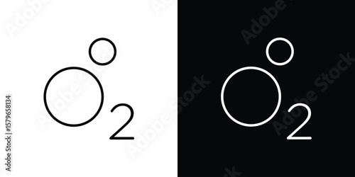 Oxygen O2 icon in trendy stroke liner style. Set of Website icon vector.