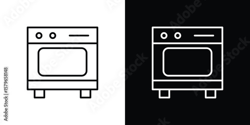 Oven icon in trendy stroke liner style. Set of Website icon vector.
