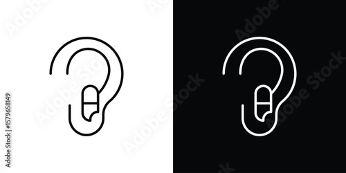 Otitis icon in trendy stroke liner style. Set of Website icon vector.