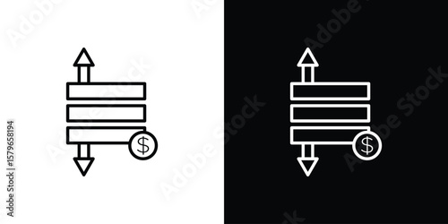 Operating profit loss icon in trendy stroke liner style. Set of Website icon vector.