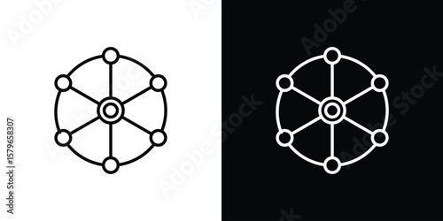 Multichannel icon in trendy stroke liner style. Set of Website icon vector.