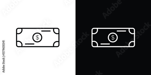 Money icon in trendy stroke liner style. Set of Website icon vector.