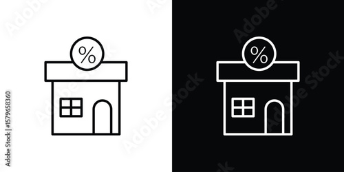 Mortgage rate icon in trendy stroke liner style. Set of Website icon vector.