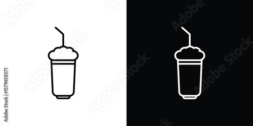 Milkshake icon in trendy stroke liner style. Set of Website icon vector.