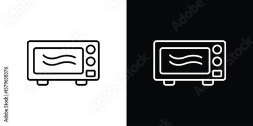 Microwave icon in trendy stroke liner style. Set of Website icon vector.