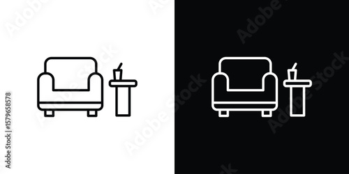Lounge icon in trendy stroke liner style. Set of Website icon vector.