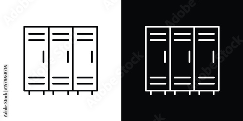 Lockers icon in trendy stroke liner style. Set of Website icon vector.