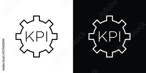 KPI icon in trendy stroke liner style. Set of Website icon vector.