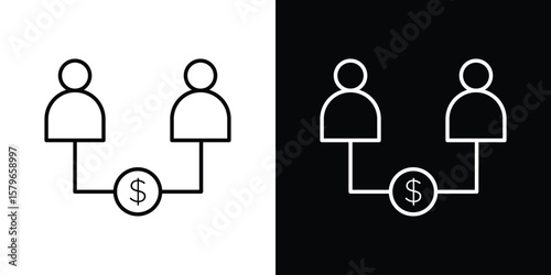 Joint account icon in trendy stroke liner style. Set of Website icon vector..