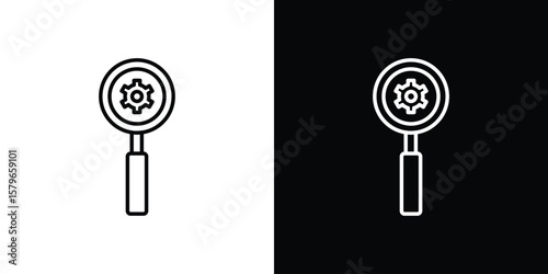 Investigate icon in trendy stroke liner style. Set of Website icon vector.