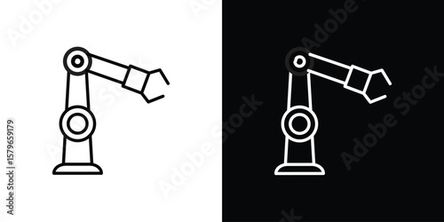 Industrial robot icon in trendy stroke liner style. Set of Website icon vector.