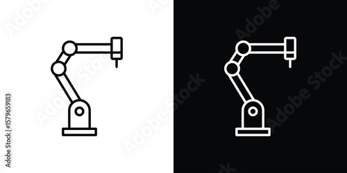 Industrial robot icon in trendy stroke liner style. Set of Website icon vector.