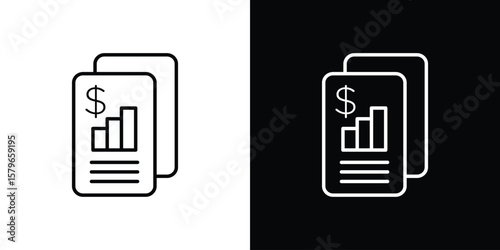 Income statement icon in trendy stroke liner style. Set of Website icon vector.