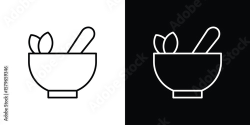 Herbal medicine icon in trendy stroke liner style. Set of Website icon vector.