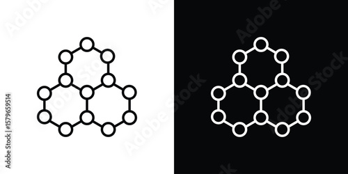 Graphene icon in trendy stroke liner style. Set of Website icon vector.