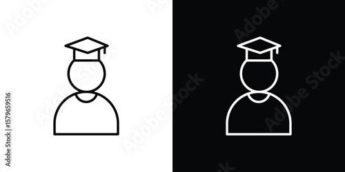 Graduated icon in trendy stroke liner style. Set of Website icon vector.