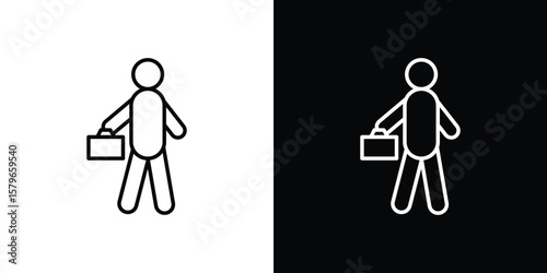 Going to work icon in trendy stroke liner style. Set of Website icon vector.