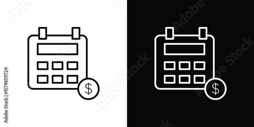 Fiscal year icon in trendy stroke liner style. Set of Website icon vector.