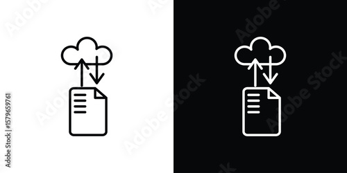 File sharing icon in trendy stroke liner style. Set of Website icon vector.