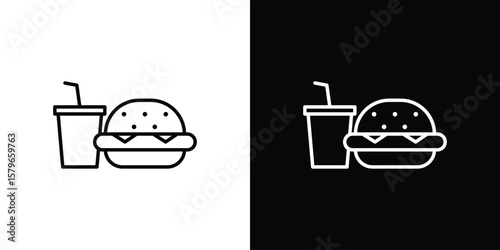 Fast food icon in trendy stroke liner style. Set of Website icon vector.