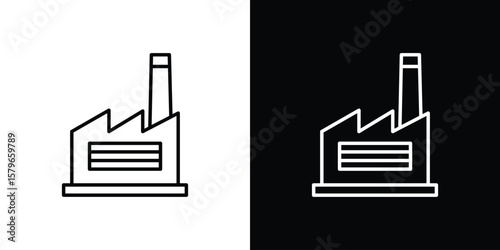 Factory icon in trendy stroke liner style. Set of Website icon vector.