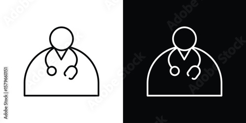 Doctor icon in trendy stroke liner style. Set of Website icon vector.